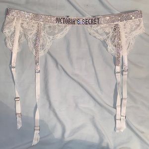 Victoria’s Secret white sparkly very sexy collection garter belt